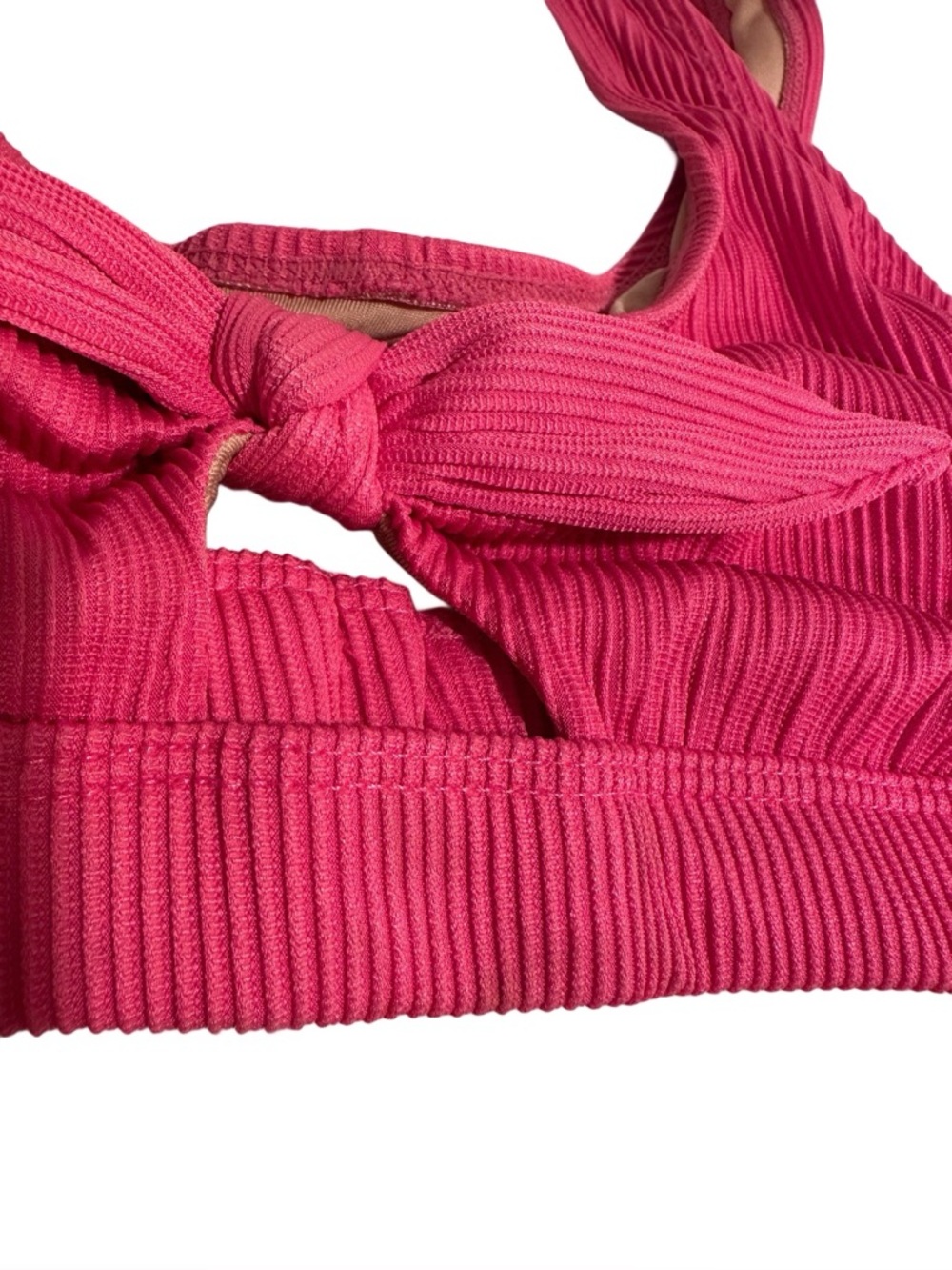 Old Navy Ribbed High-Waist Bikini Set in Deep Pink - Picture 14 of 16